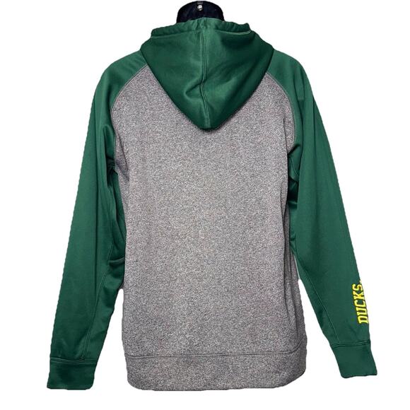 Champion Elite Oregon Ducks Full Zip Hoodie Jacket Men's M Gray Green Appliqué - Picture 5 of 8